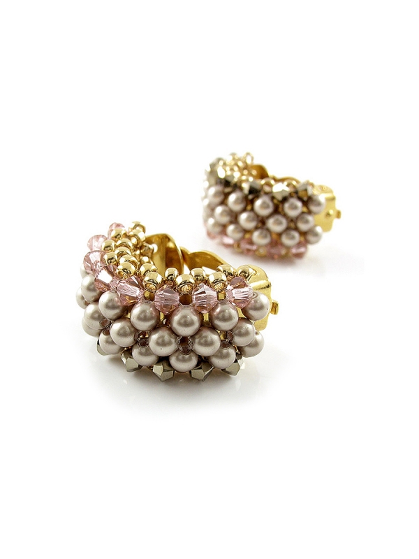 Cercei clips, Ichiban - Beauty Vintage Rose