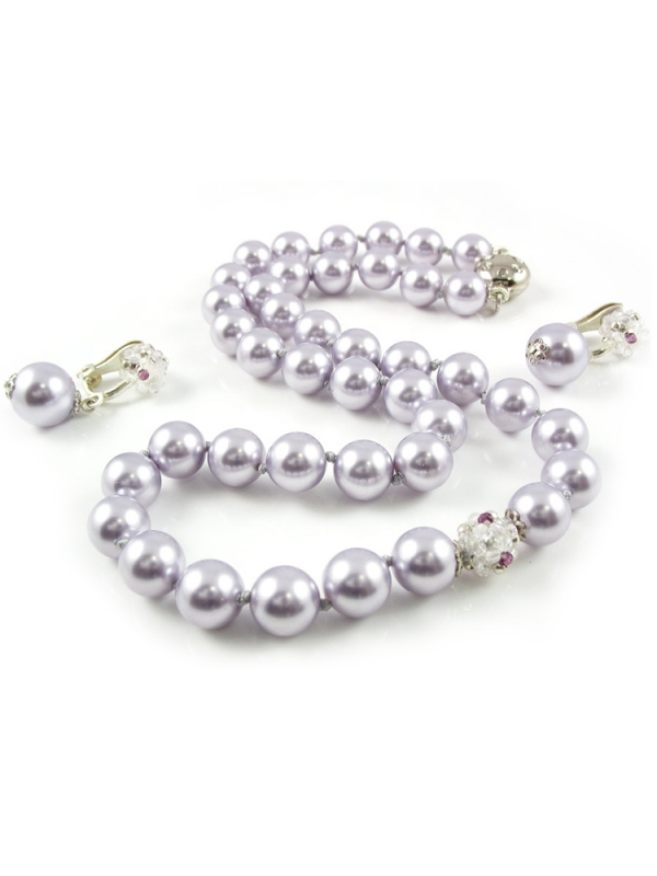 Set colier si cercei, Ichiban - Elegant Lavander Style