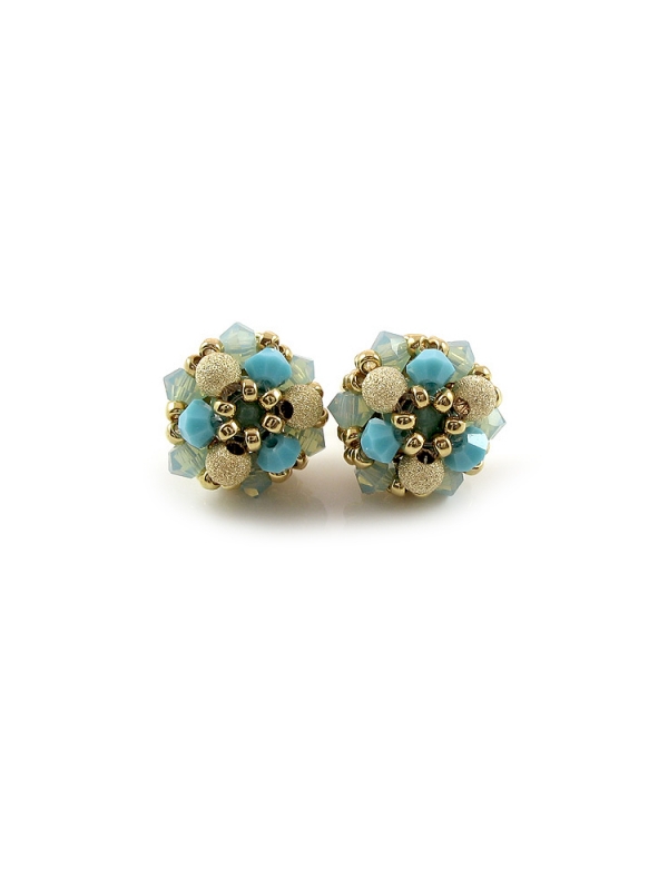 Cercei cu surub, Ichiban - Daisies Stardust Turquoise