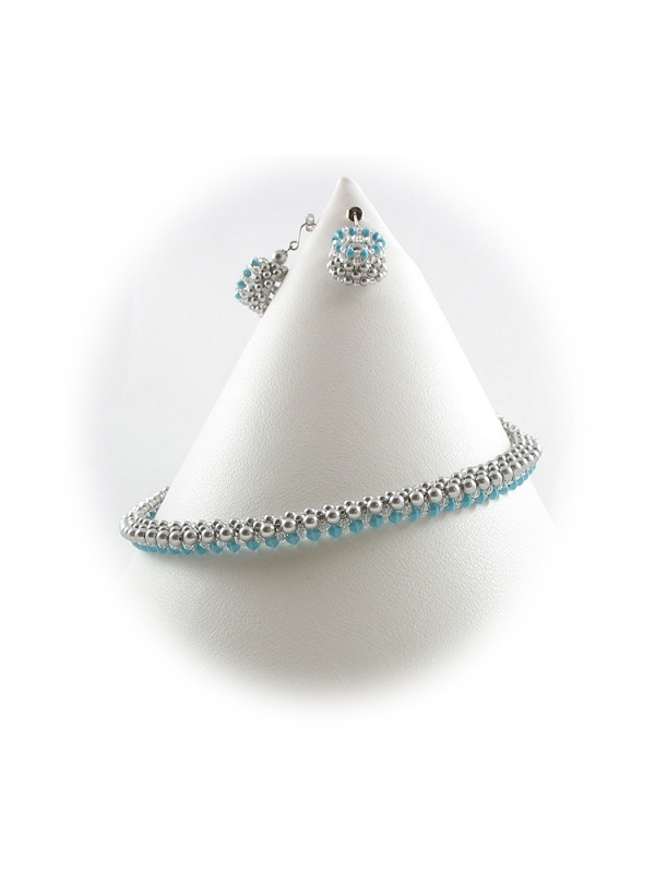 Set colier si cercei cu tortite, Ichiban - Luxury Turquoise