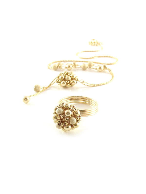 Set colier si inel, Ichiban - Golden Daisies 