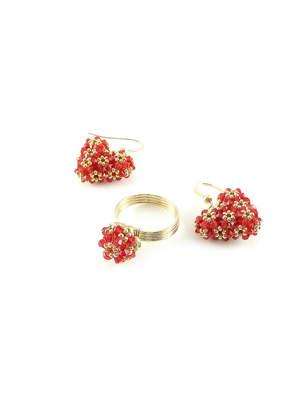 Set dangle earrings and ring by Ichiban - Love Around