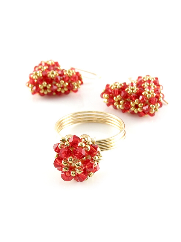 Set dangle earrings and ring by Ichiban - Love Around