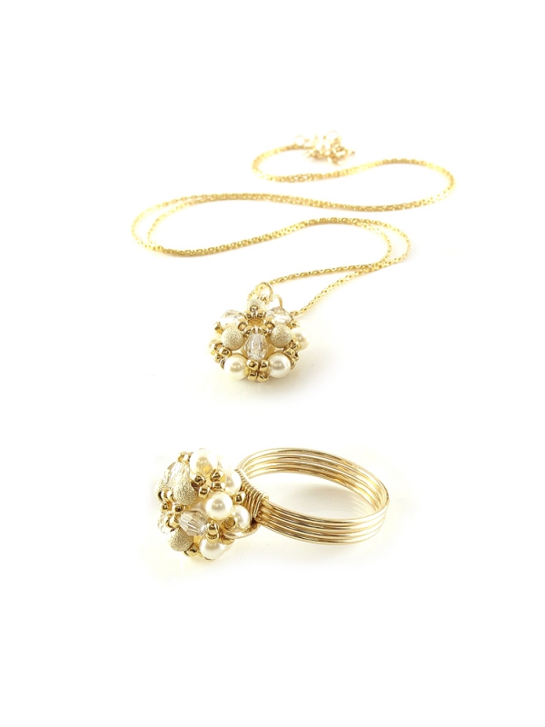 Set pendant and ring by Ichiban - Daisies Stardust