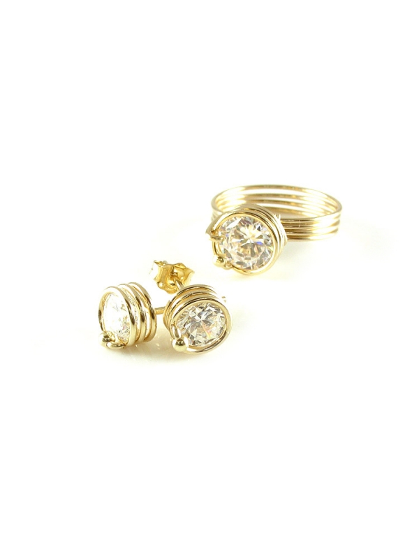 Set ring and earrings by Ichiban - Busted Crystal Clear