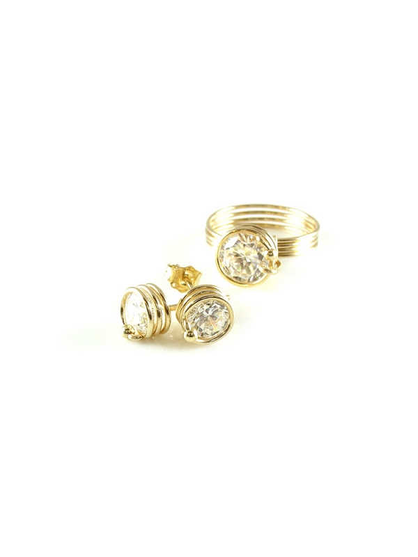 Set ring and earrings by Ichiban - Busted Crystal Clear