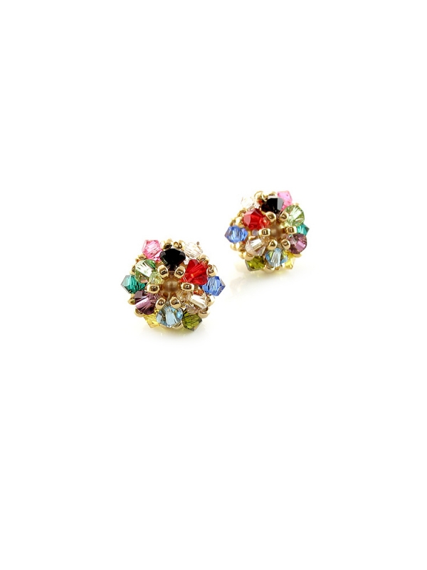 Stud earrings by Ichiban - Daisies Multicolor