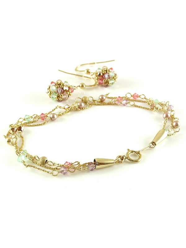 Set bratara si cercei cu tortite, Ichiban - Spring Mood