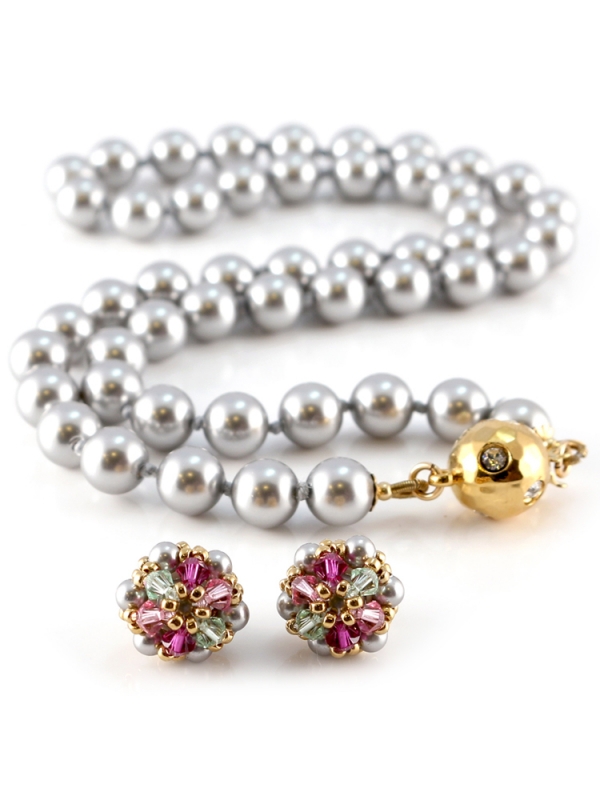 Desire Light Grey set - necklace and earrings