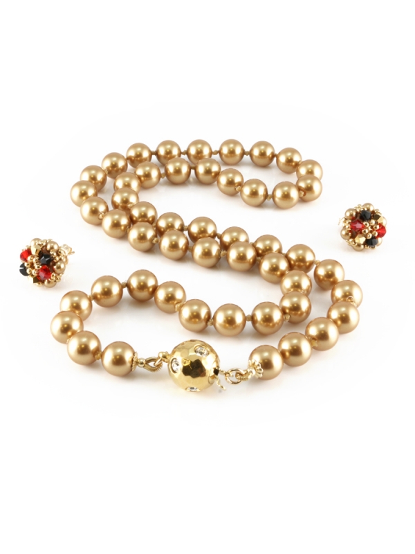 Set necklace and stud earrings - Desire Bright Gold
