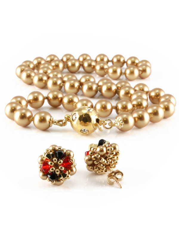 Set necklace and stud earrings - Desire Bright Gold