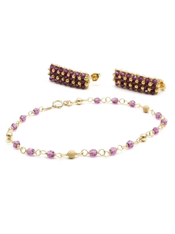 Set bratara si cercei surub Ichiban - Executive Amethyst