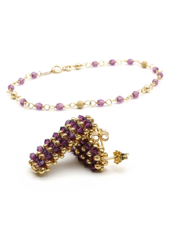 Set bratara si cercei surub Ichiban - Executive Amethyst