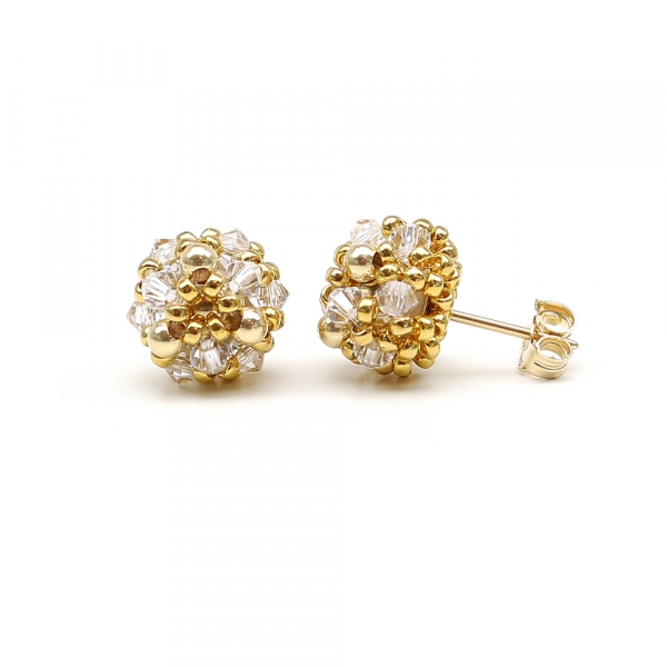 Cercei cu surub, Ichiban - Mini Daisies Crystal Clear
