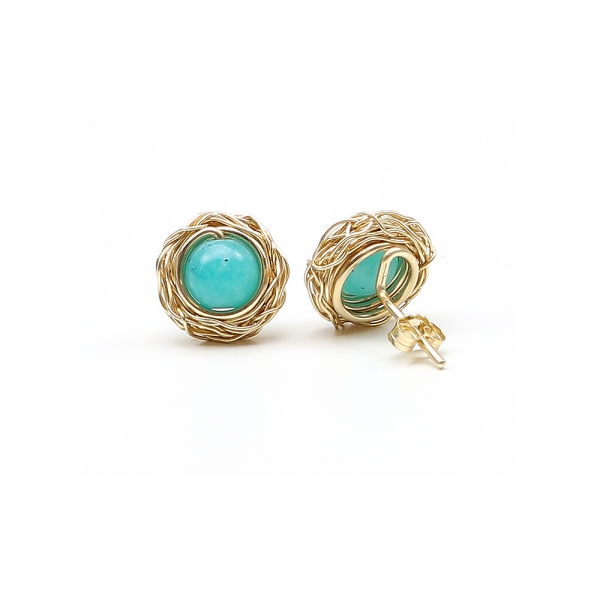 Cercei AU14K cu surub, Ichiban - Sweet Amazonite 