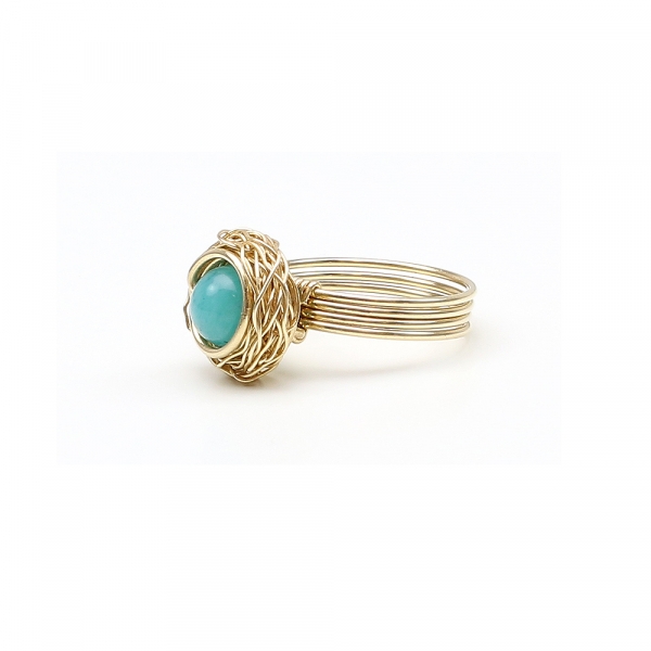 Inel din AU14K, Ichiban - Sweet Amazonite AU14K