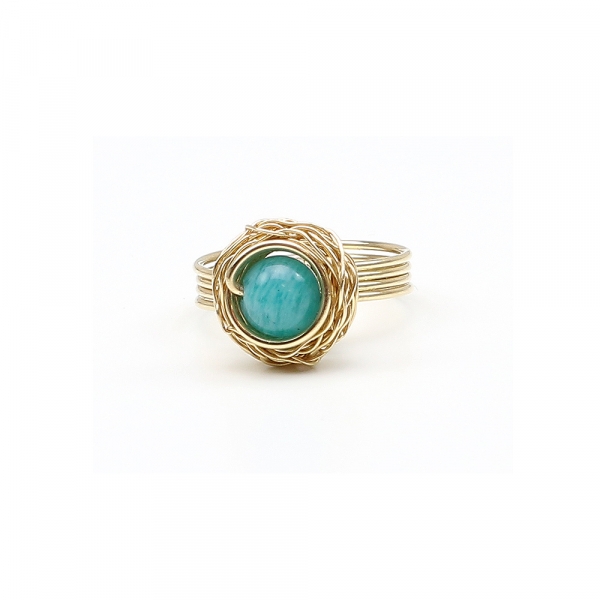 Inel din AU14K, Ichiban - Sweet Amazonite AU14K
