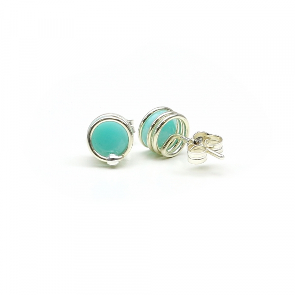 Stud earrings by Ichiban - Deluxe Amazonite  AG925