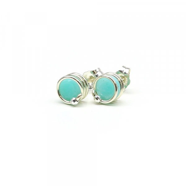 Stud earrings by Ichiban - Deluxe Amazonite  AG925