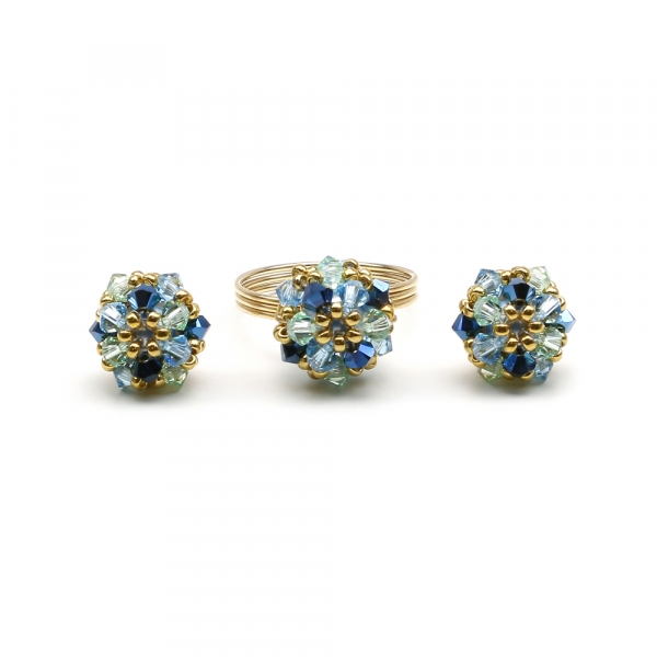 Set ring and stud earrings by Ichiban - Daisies Spicy