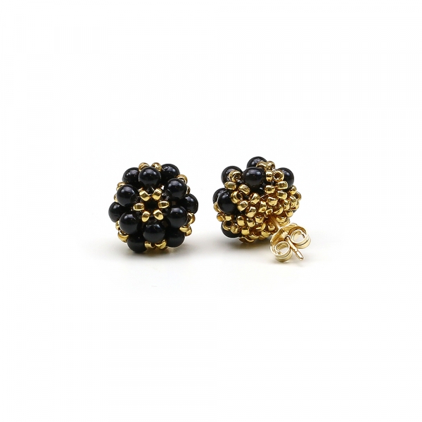 Stud earrings by Ichiban - Daisies Mystic Black