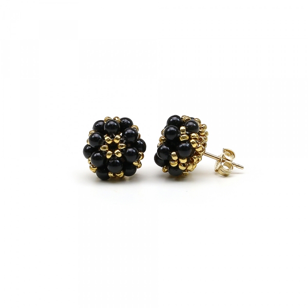 Stud earrings by Ichiban - Daisies Mystic Black