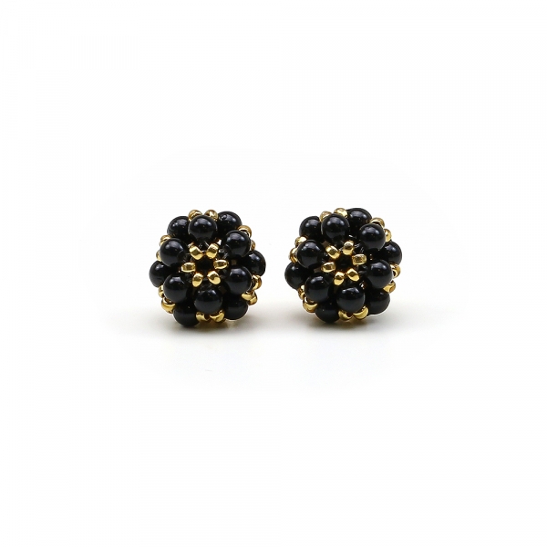 Stud earrings by Ichiban - Daisies Mystic Black