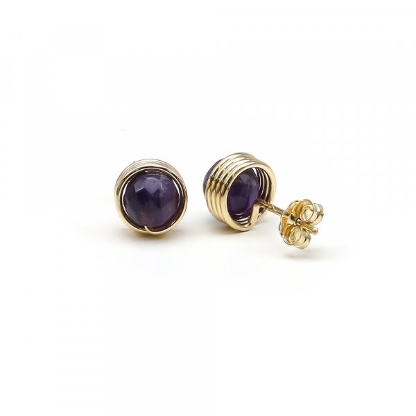 Stud earrings by Ichiban - Busted Gemstone Amethyst