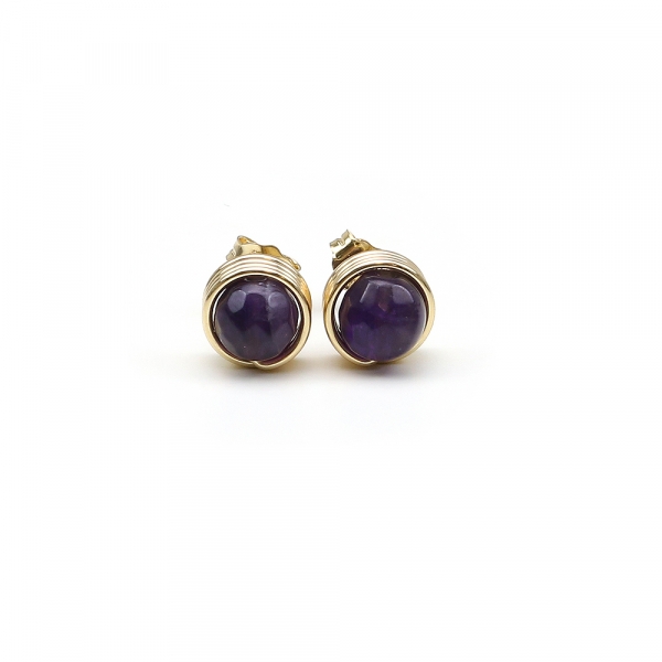 Stud earrings by Ichiban - Busted Gemstone Amethyst