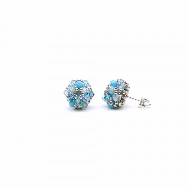 Stud earrings by Ichiban - Daisies Azzuro 925 Silver