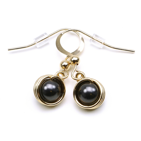 Earrings by Ichiban - Busted Pearls Black
