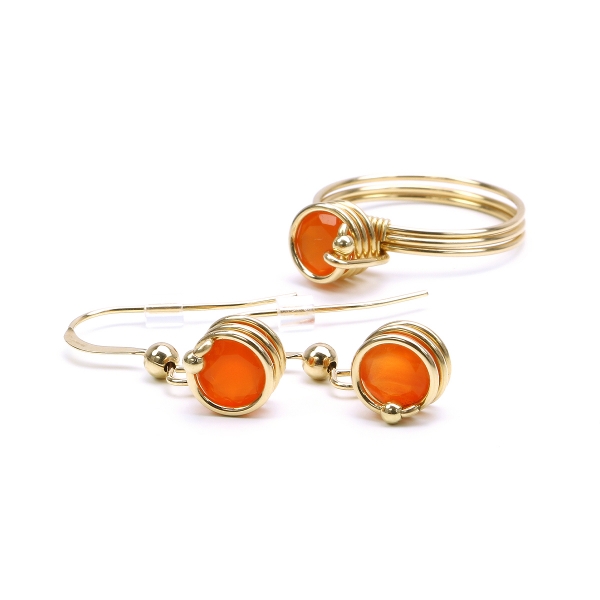 Set inel si cercei Ichiban - Busted Deluxe Carnelian