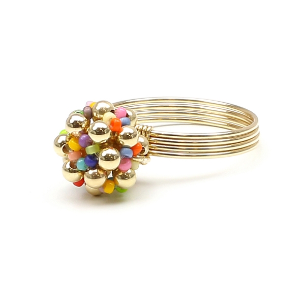 Inel Ichiban - Golden Daisies Miyuki Multicolor 