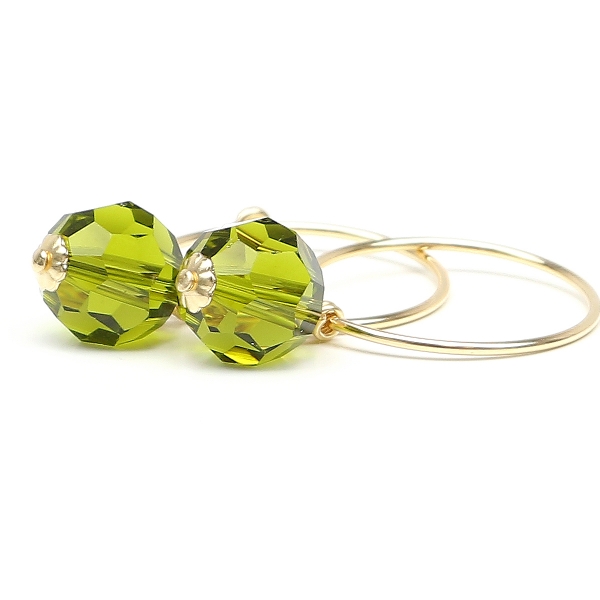Earrings by Ichiban - Circle Crystal Olivine
