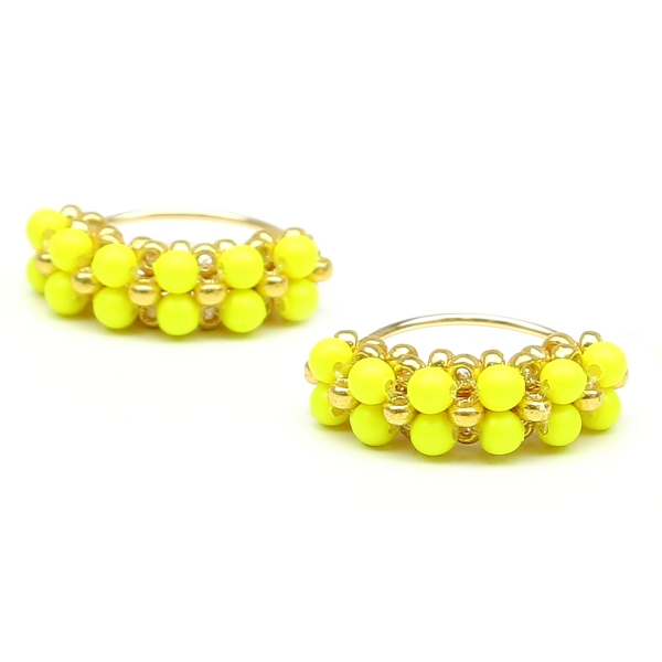 Cercei Ichiban - Mini Diva Pearls Neon Yellow