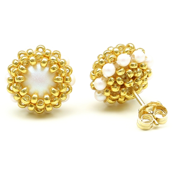 Stud earrings by Ichiban - Teeny Tiny Perlescent White