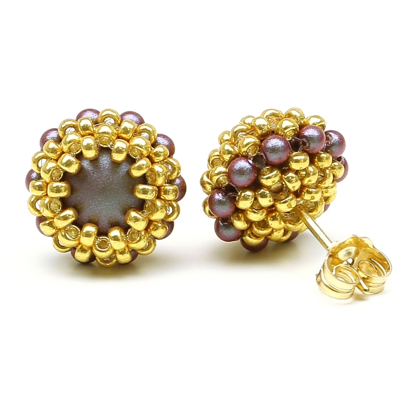 Stud earrings by Ichiban - Teeny Tiny Iridescent Red