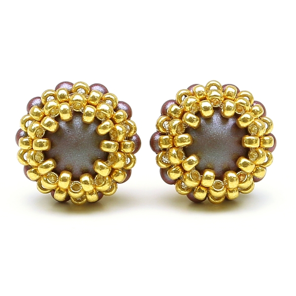 Stud earrings by Ichiban - Teeny Tiny Iridescent Red