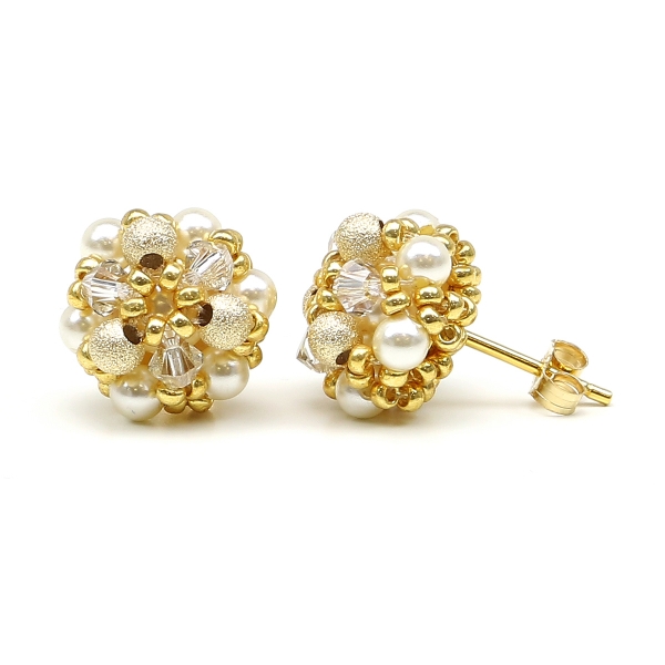 Cercei cu surub, Ichiban - Daisies Stardust aur 14K
