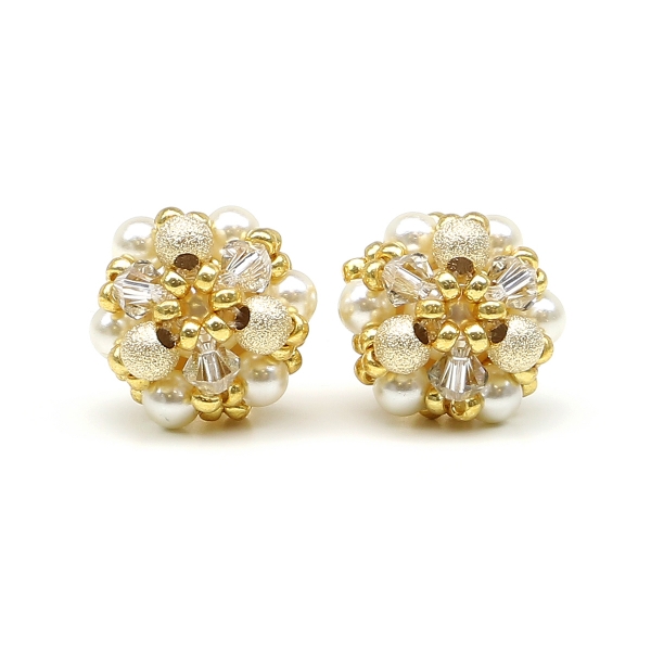 Cercei cu surub, Ichiban - Daisies Stardust aur 14K