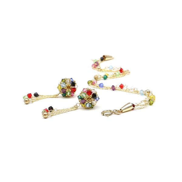 Bracelet and stud earrings with pendulum Ichiban - Spring Mood Multicolor