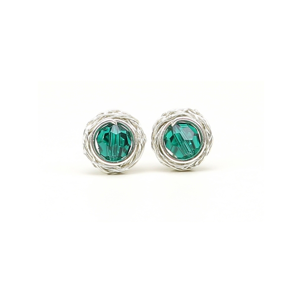Sweet Emerald - 925 Silver stud earrings