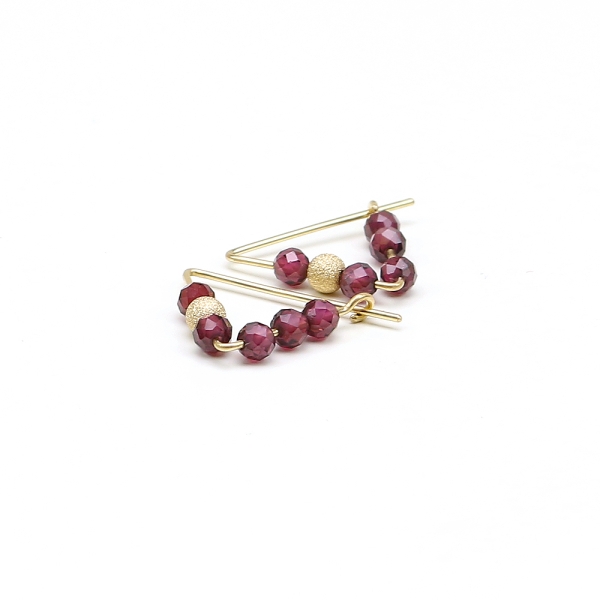 Cercei Ichiban din aur 14K - Fancy Garnet