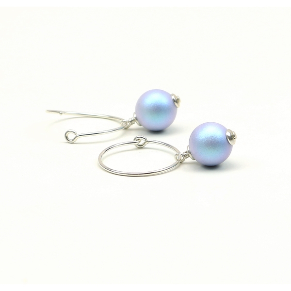 Cercei Ichiban - Circle Iridescent Light Blue AG925