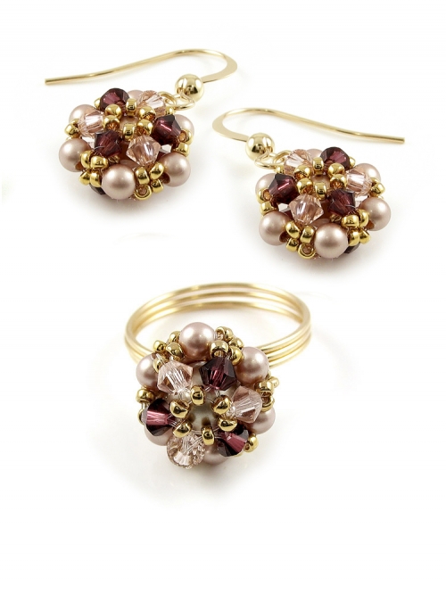 Set dangle earrings and ring by Ichiban - Happy Bride