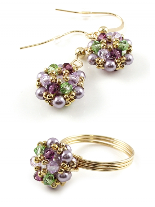 Set dangle earrings and ring by Ichiban - Happy Colors