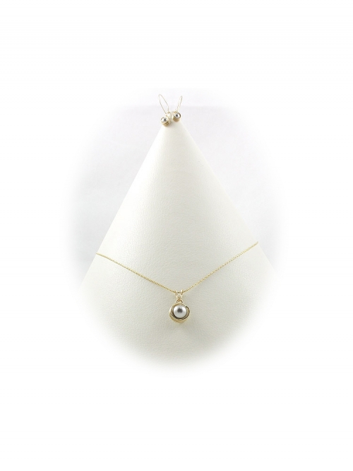 Set pandantiv si cercei, Ichiban - Minibusted Light Grey