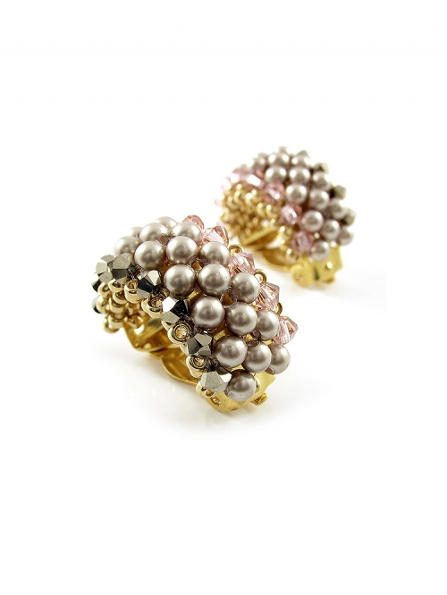 Cercei clips, Ichiban - Beauty Vintage Rose