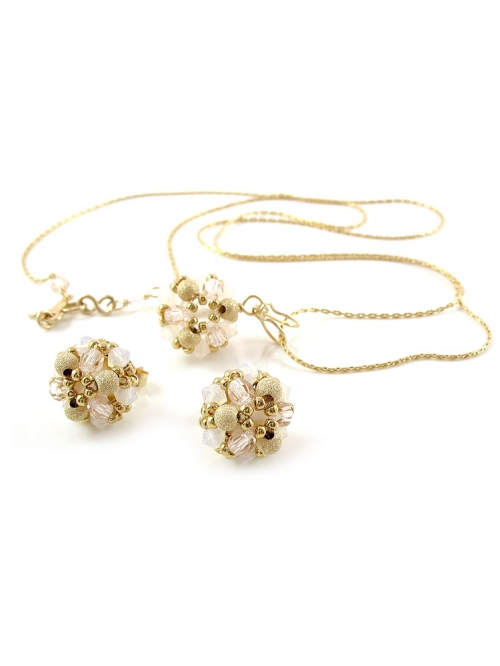 Set pendant and stud earrings by Ichiban - Daisies Ivory