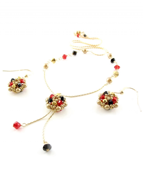 Set necklace and dangle earrings by Ichiban - Happy Arlechino